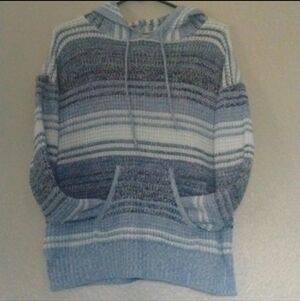 🥳bundle 3 For $15🥳Striped Blue and Gray Women's Hoodie Sweater Pocho Inspired